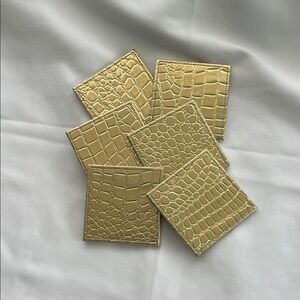 Gold Crocodile Embossed Coasters